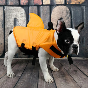 Dog Life Jacket With Adjustable Belt 4 Colors Shark Shape
