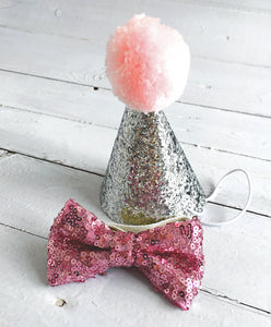 Funny Birthday Hat For Dogs Cat Small Pet Glitter Set 3 Colors