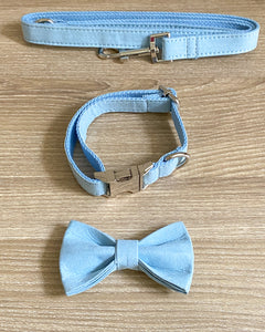 Adjustable Pet | Soft  Dog Collar Leash Bow Tie Set