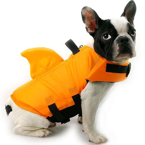 Dog Life Jacket With Adjustable Belt 4 Colors Shark Shape