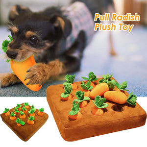 Dog Carrot Plush Toy Interactive Squeaky Crinkle Hide And Pull